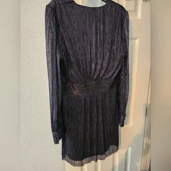 The Kooples Navy Blue Metallic Jersey Dress Size 2 NWT - Picture 8 of 12